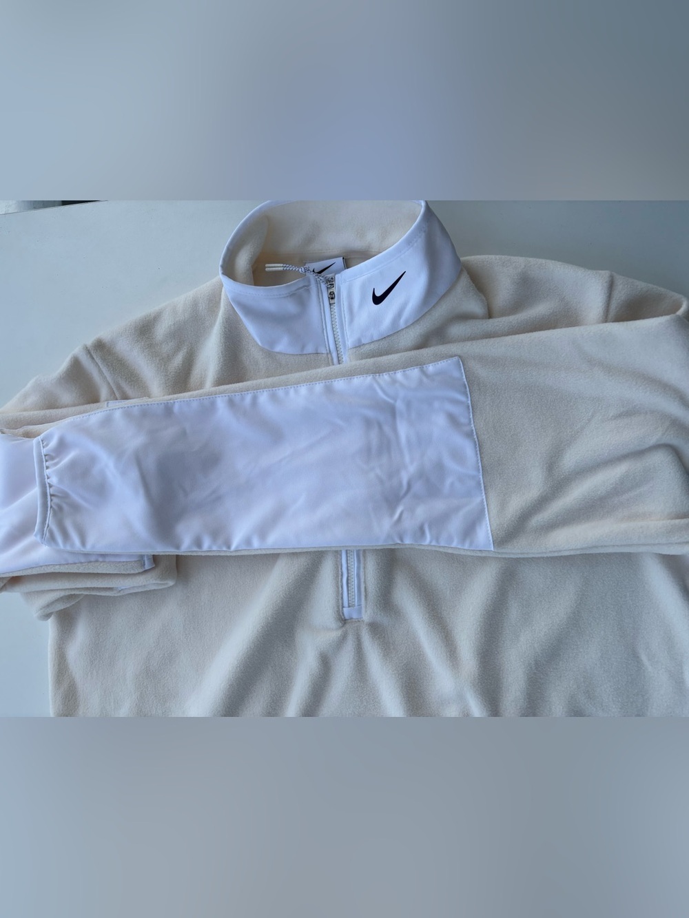Nike Therma-FIT Victory Pale Ivory Half-Zip Golf Pullover Top Women’s Size L - Picture 4 of 7